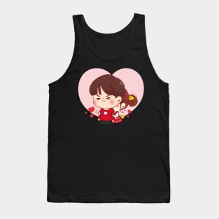 Girl and Boy hugging with love - Cute lovers Tank Top